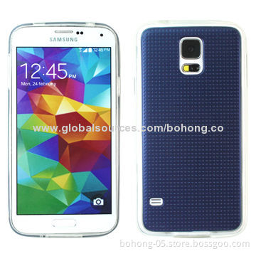 TPU Cases for iPhone, Samsung S5, TPU Sides, Texture PC Back, Various Colors Available